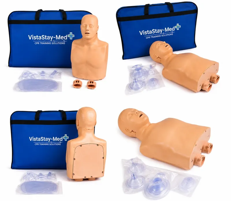 CPR training manikins with VistaStay Med carrying cases